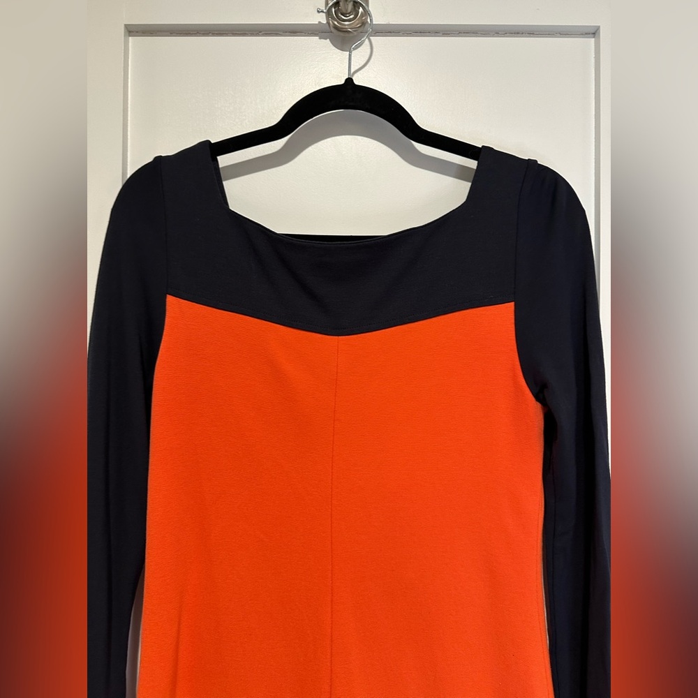 Milly Long Sleeve Dress - Navy and Orange